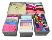 Set of 6 Foldable Storage Box Drawer Divider Organizer Basket Bins