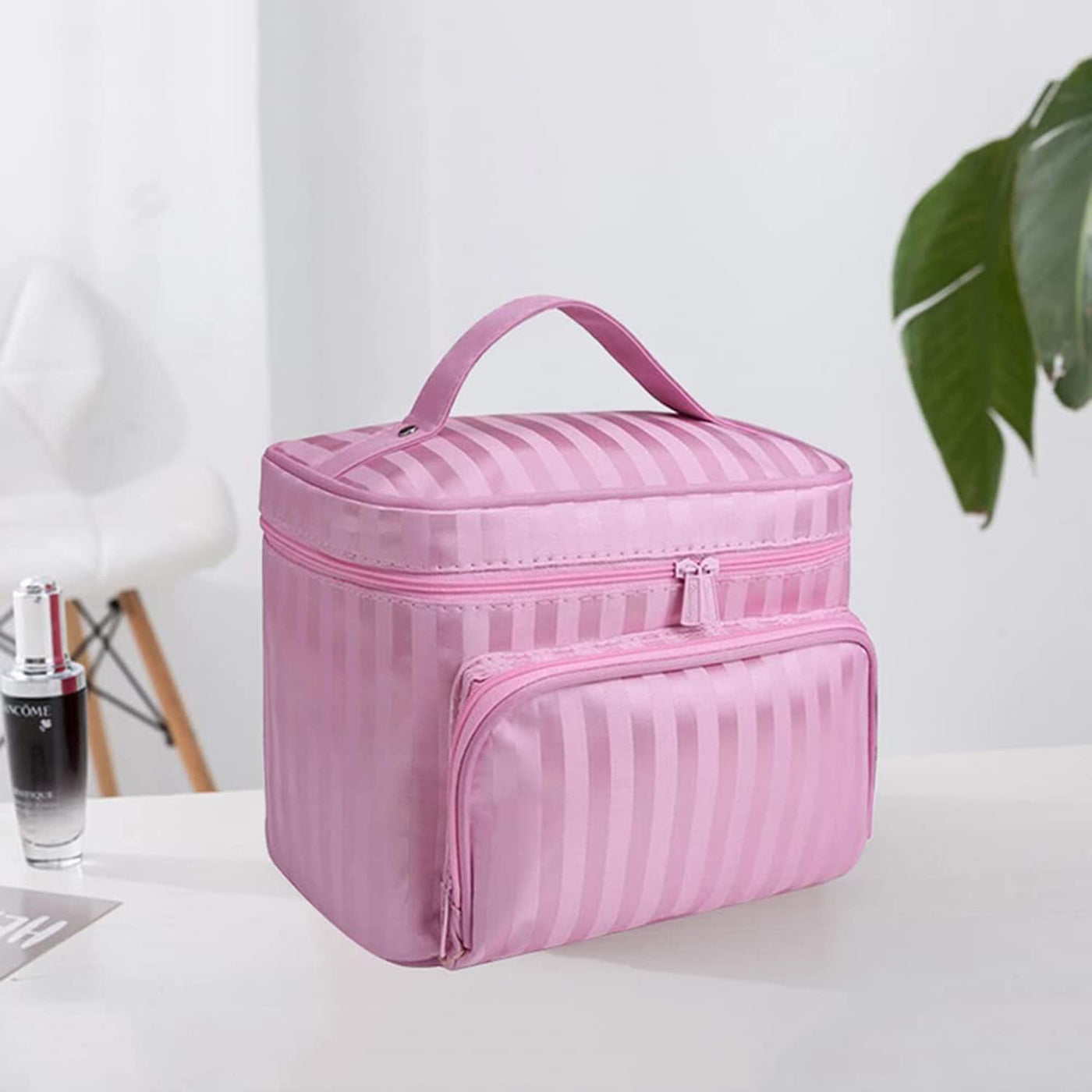 Travel Makeup Bag Large Cosmetic Bags with Brush Holder Make-up Bag Organizer Multifunction Bag for Women Girls