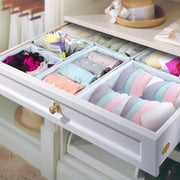 Set of 6 Foldable Storage Box Drawer Divider Organizer Basket Bins