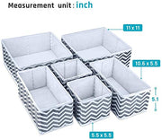 Set of 6 Foldable Storage Box Drawer Divider Organizer Basket Bins