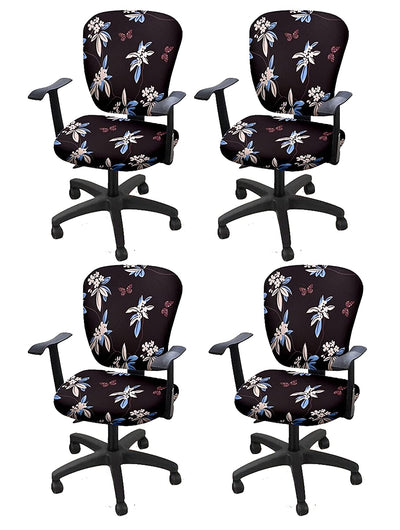 Floral Printed Polyester Spandex Office Chair Cover