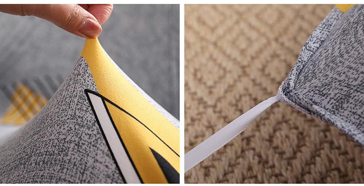 Printed Sofa Cover - Grey Yellow Triangle