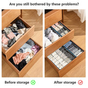 Foldable Wardrobe Clothes Closet Organizer, Save Space Clothing Storage Bins - Linen