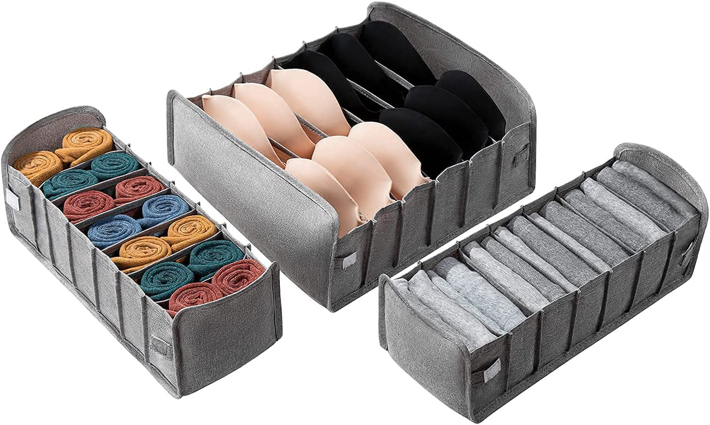 Set of 3 Foldable Storage Box | Drawer Divider Organizer | Closet Storage