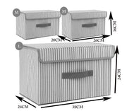 3 Pack Foldable Storage Bin with Lid and Handle