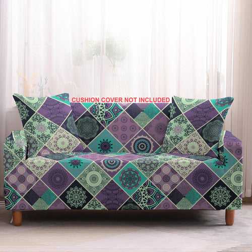 Bohemian Print Sofa Cover - Boho Purple