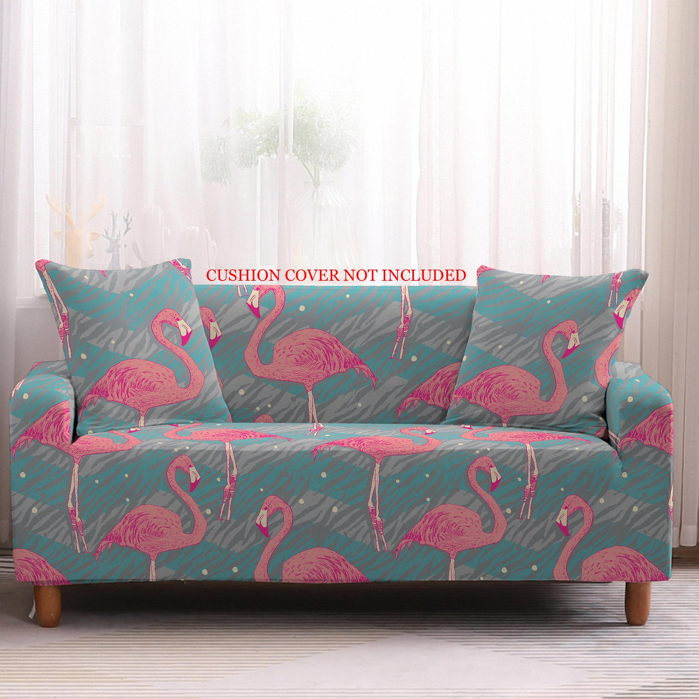 Printed Sofa Cover - Flamingo Grey