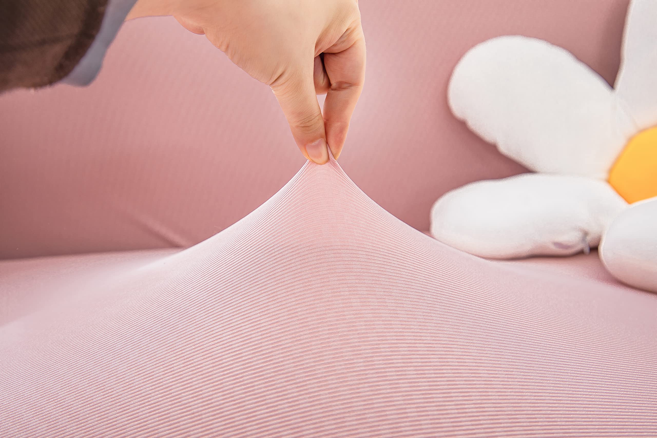 Universal Sofa Slipcover with 1 Cushion Cover-Pink