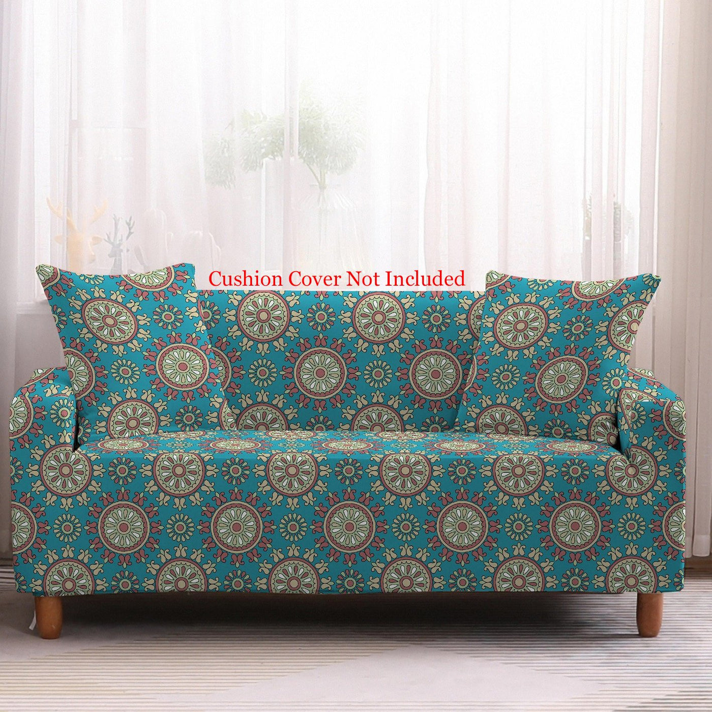 Bohemian Print Sofa Cover - Mandala Turquoise