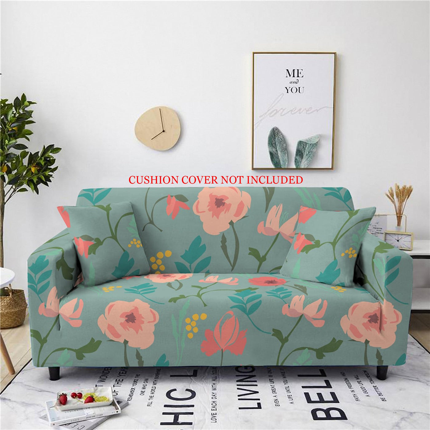 Printed Sofa Slipcover - Rose Green