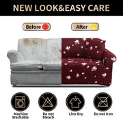 Printed Sofa Cover - Wine Floral