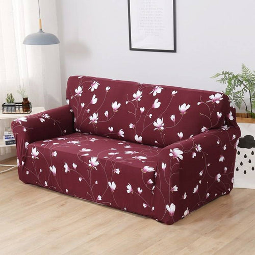 Printed Sofa Cover - Wine Floral