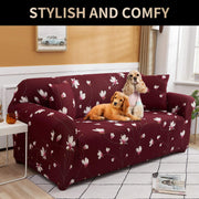 Printed Sofa Cover - Wine Floral