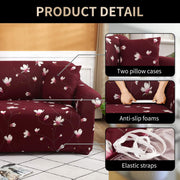 Printed Sofa Cover - Wine Floral