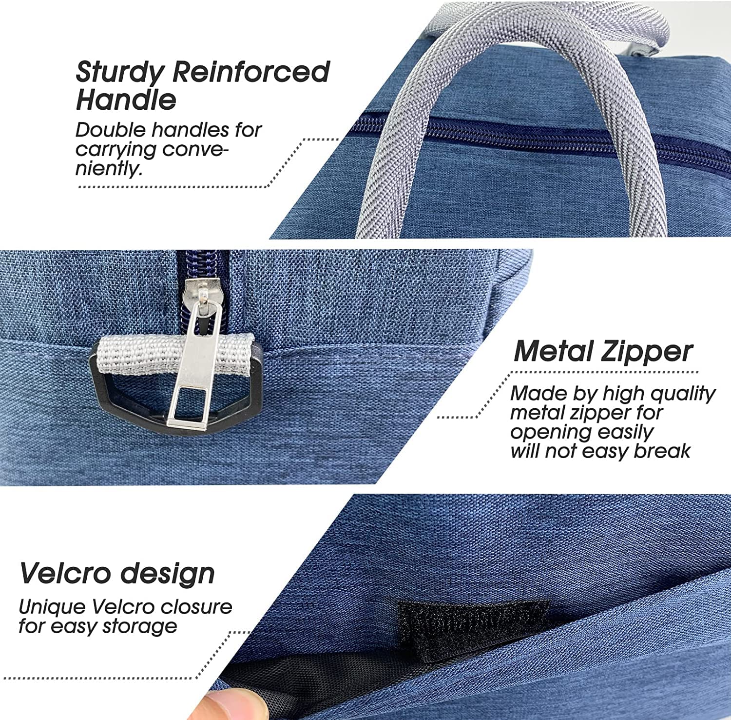 Insulated Large Reusable Lunch Bags with Adjustable & Removable Shoulder Strap