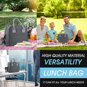 Insulated Large Reusable Lunch Bags with Adjustable & Removable Shoulder Strap