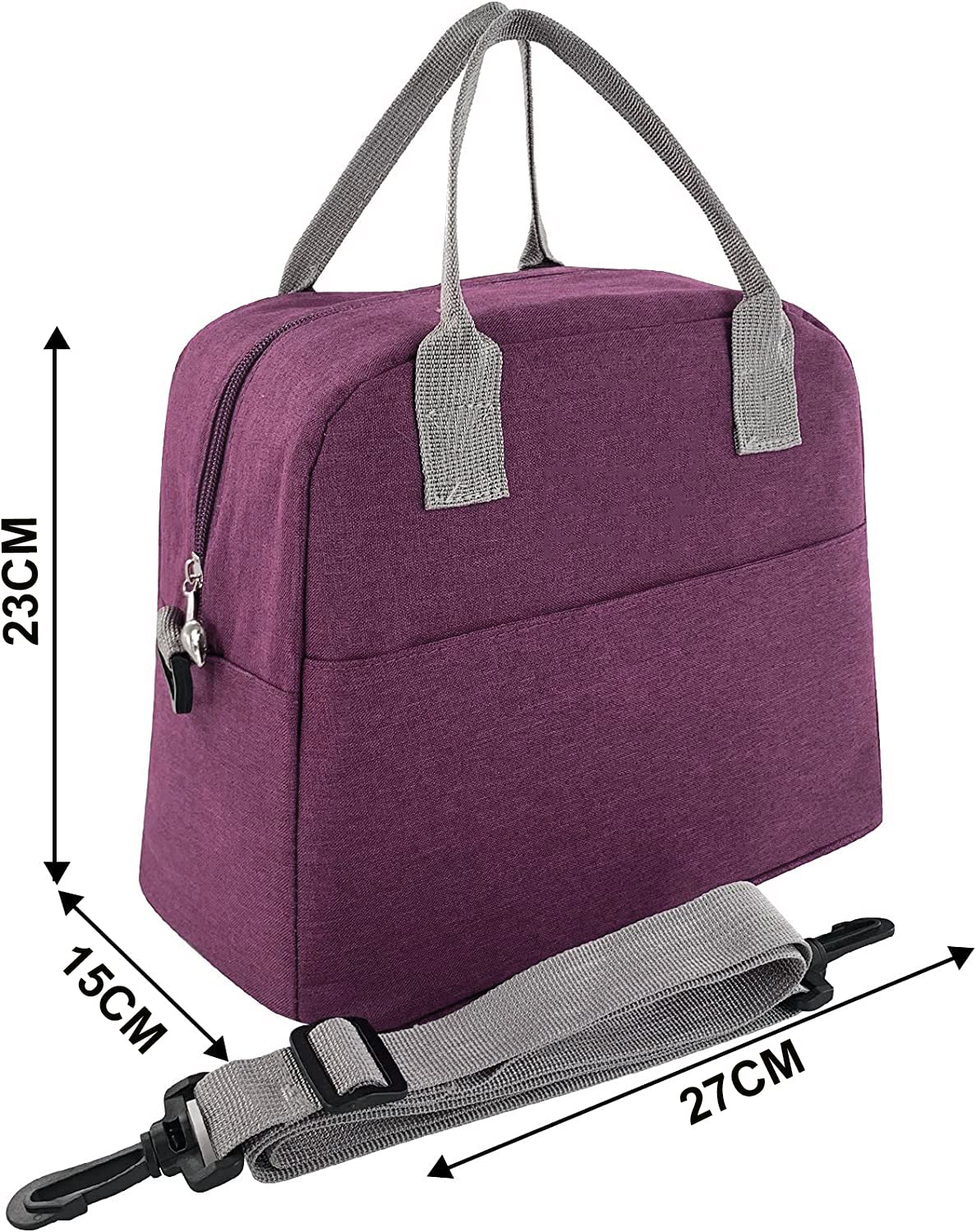 Insulated Large Reusable Lunch Bags with Adjustable & Removable Shoulder Strap