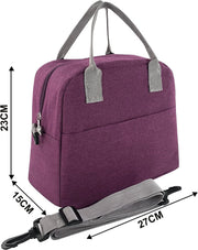 Insulated Large Reusable Lunch Bags with Adjustable & Removable Shoulder Strap