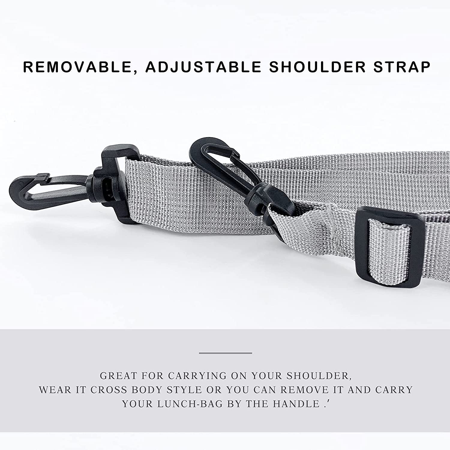 Insulated Large Reusable Lunch Bags with Adjustable & Removable Shoulder Strap