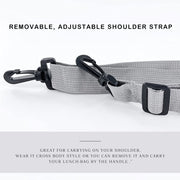 Insulated Large Reusable Lunch Bags with Adjustable & Removable Shoulder Strap