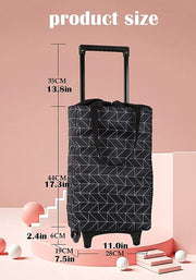 Shopping Cart with Wheels Oxford Fabric Trolley Bag