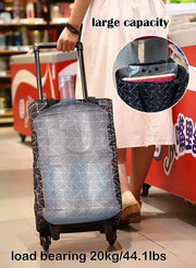 Shopping Cart with Wheels Oxford Fabric Trolley Bag