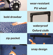 Shopping Cart with Wheels Oxford Fabric Trolley Bag