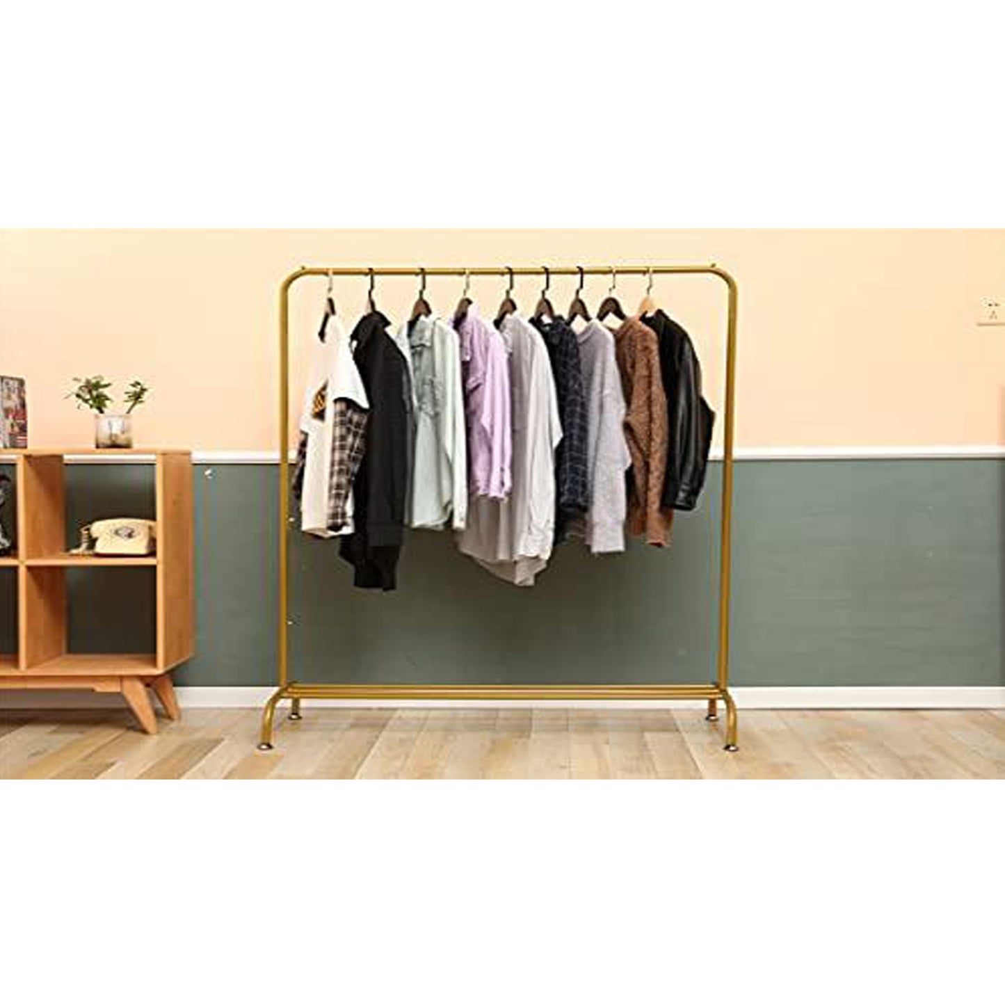 Clothing Garment Rack with Bottom Shelf (DIY) - Golden