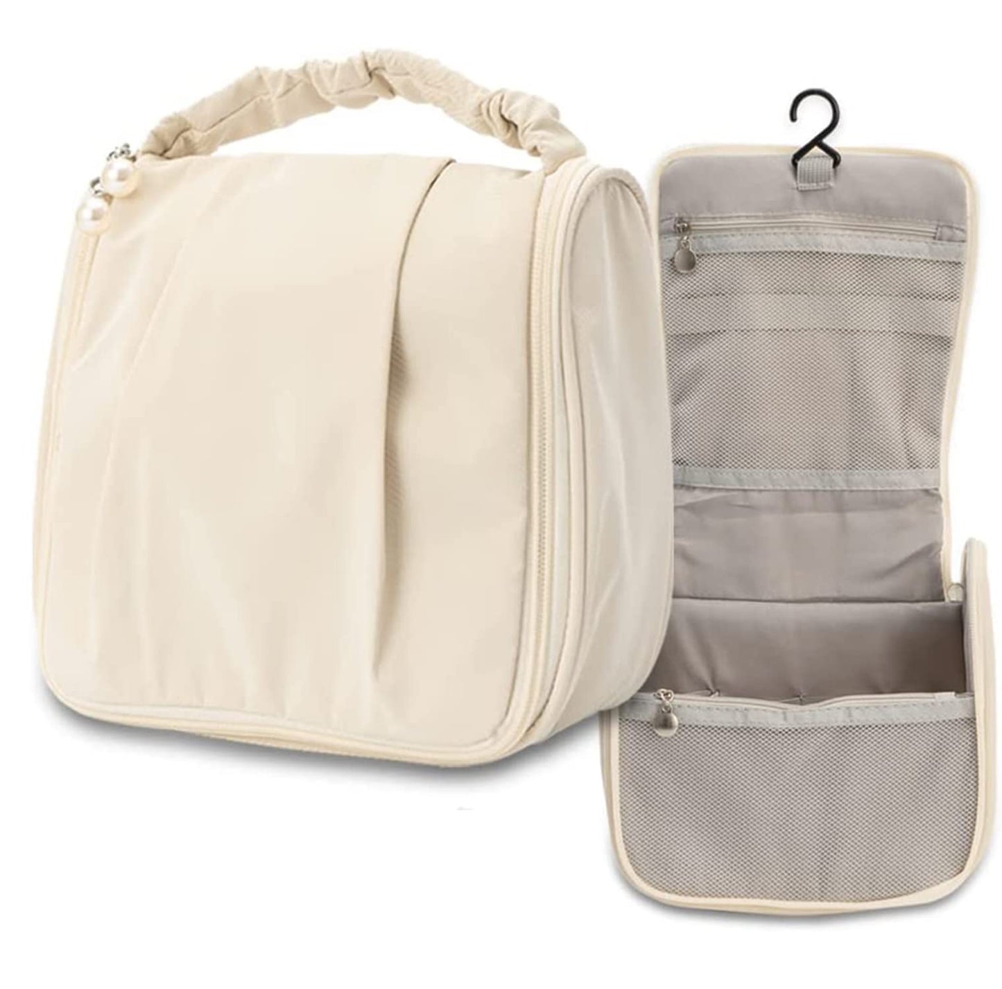Toiletry Bag with Pearl Zipper