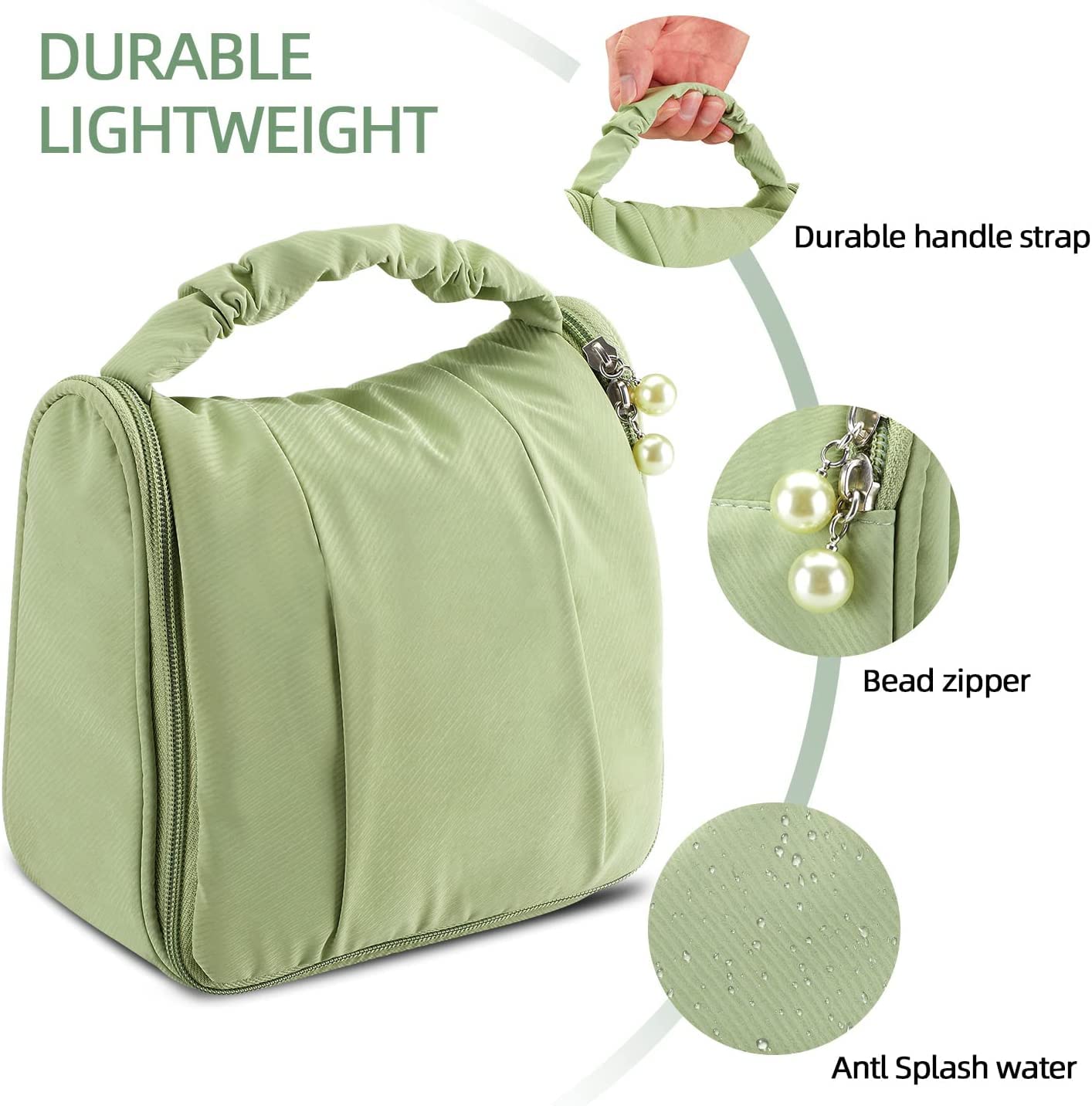 Toiletry Bag with Pearl Zipper