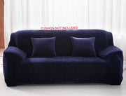 Plush Sofa Slipcover - Dark Blue