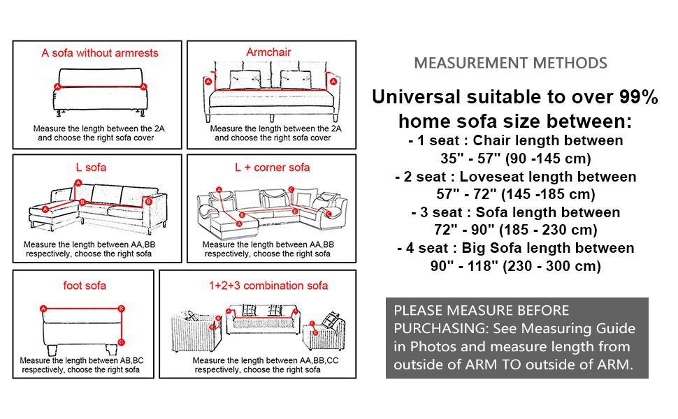 Printed Sofa Cover - Check Grey