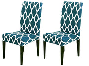 Elastic Chair Cover -Teal Diamond