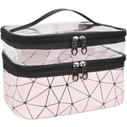 Makeup Bags Double Layer Travel Cosmetic Cases