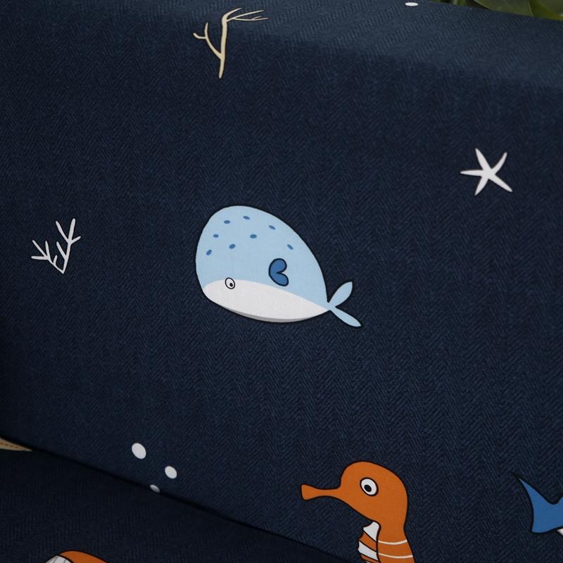 Printed Sofa Cover - Dark Blue Underwater
