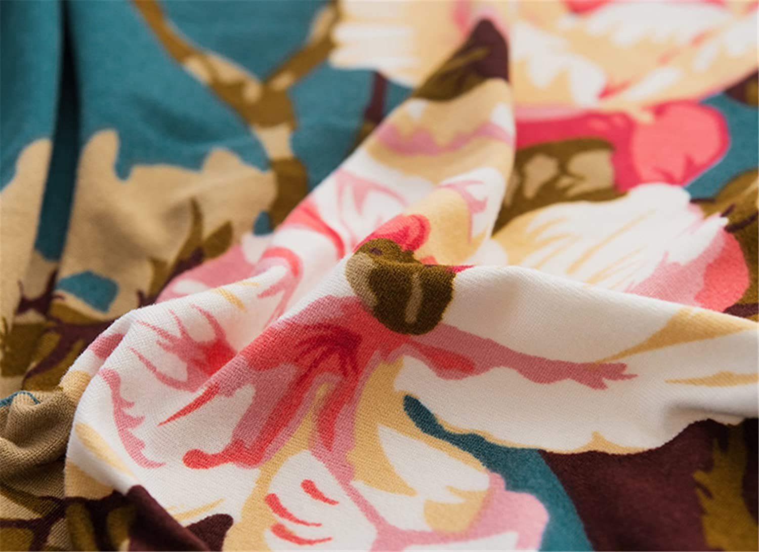 Printed Sofa Cover - Teal Blue Flower